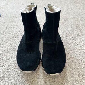 Sorel Kinetic Waterproof Suede Faux Shearling Lined Ankle Winter Boots Size 8